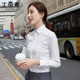 White shirt women's long-sleeved warm formal wear women's work clothes 2024 spring and autumn business versatile professional workwear inch shirt