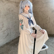 (Shenbei JK) Original Oshemaru JK uniform two-color summer and autumn new bad long skirt Kansai embroidery