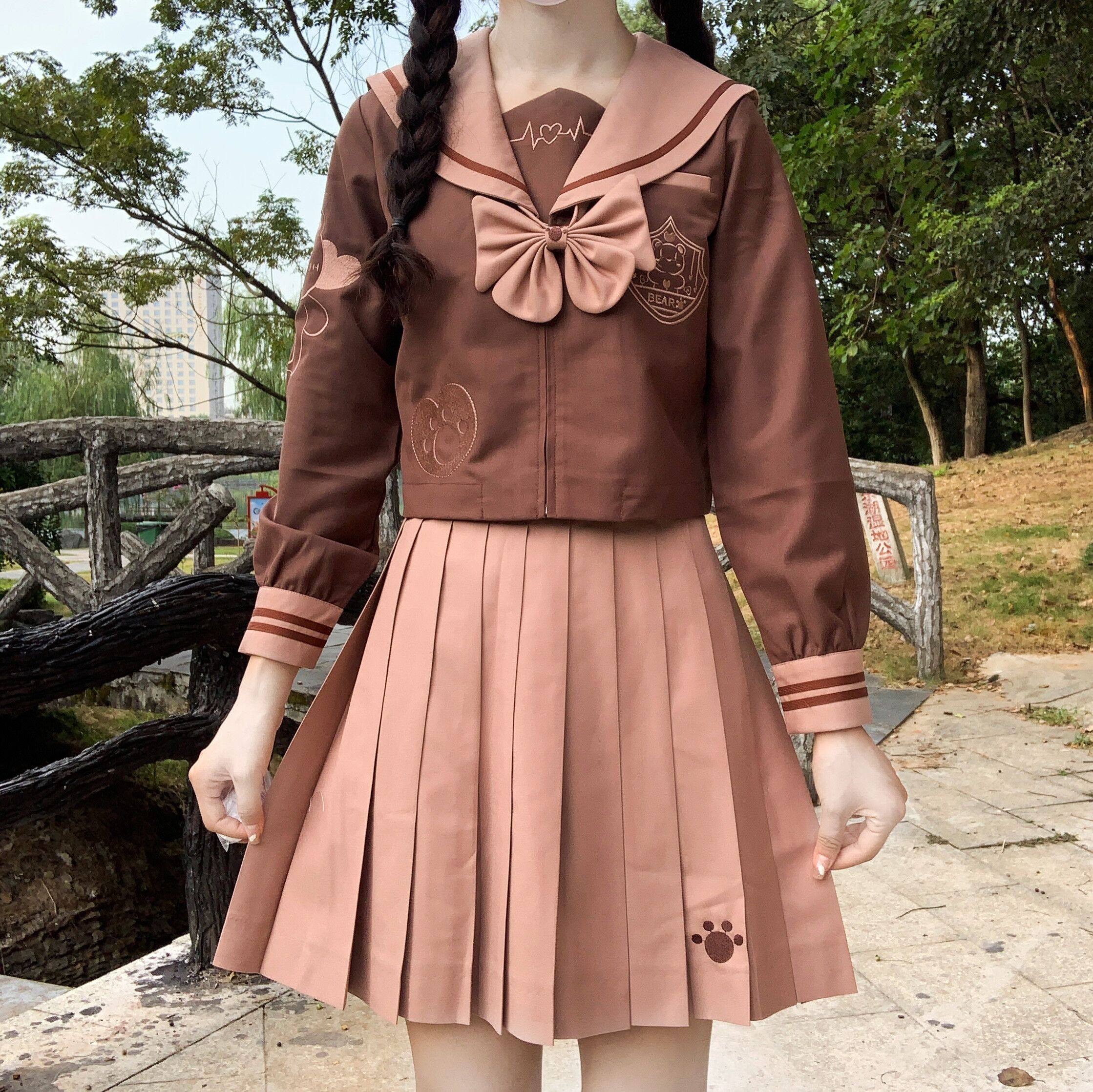 (Shenbei JK) Original Heart Bears Bear Cute Kindergarten Jk Uniform Skirt Orthodox Sailor Suit Spot