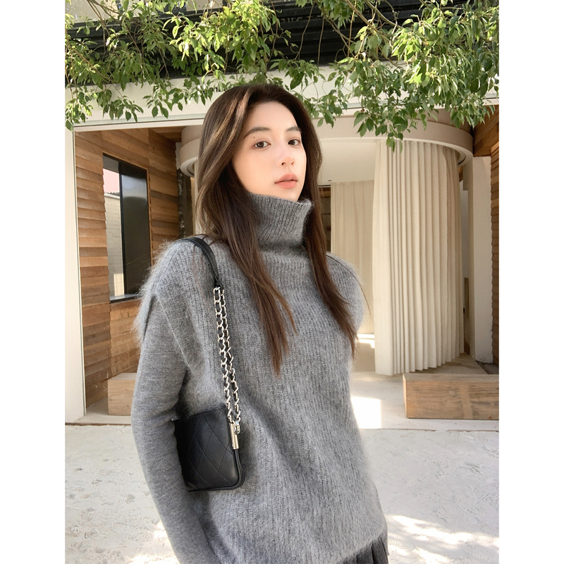 Leetwins Soft Knit 100% Merino Wool Turtleneck Vest for Women Layered Knitwear Fleece Knit Top