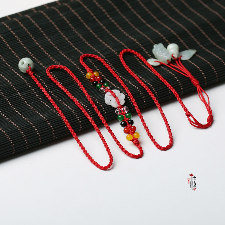 2022 genus Tiger Benz Year Waist Chain Hand Woven Red Belt Waist Chain Red Rope Emerald Accessories Waist Rope Red Gifts