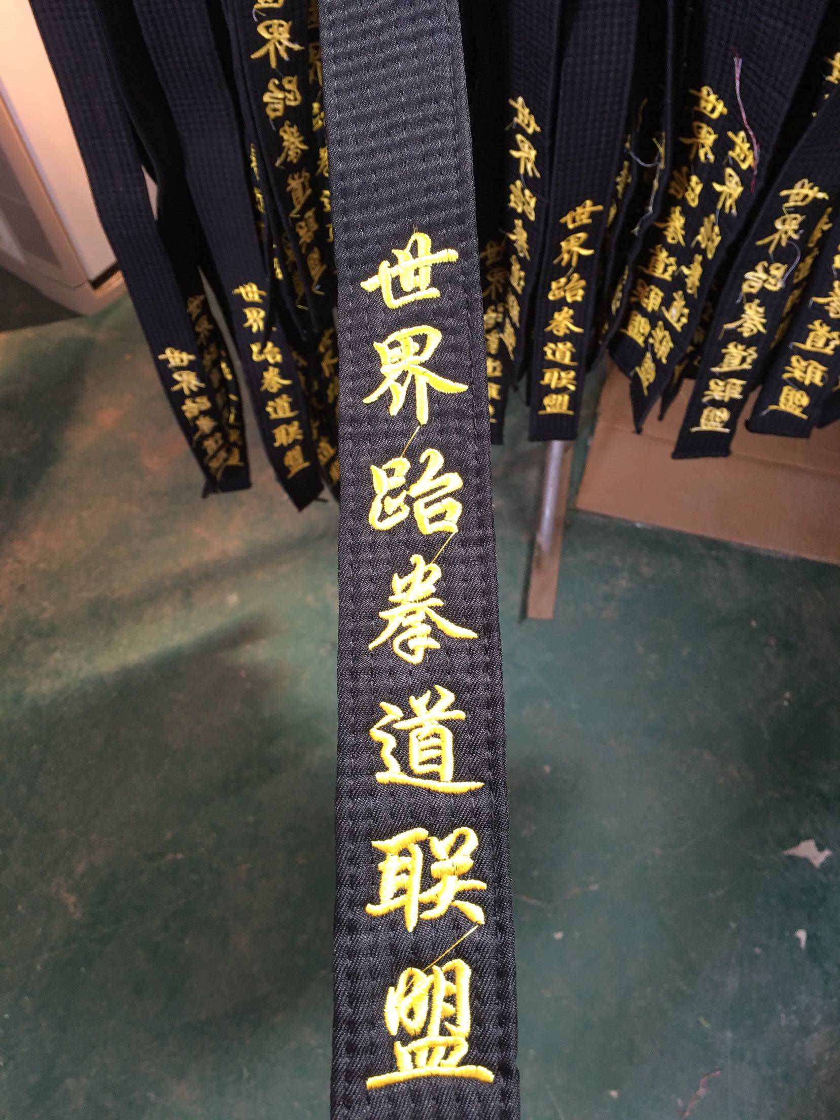Taekwondo black with embroidered characters