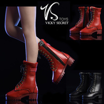  Spot VSTOYS 1 6 zipper boots 19XG43 shoes suitable for female soldiers doll hollow boots LEATHER boots