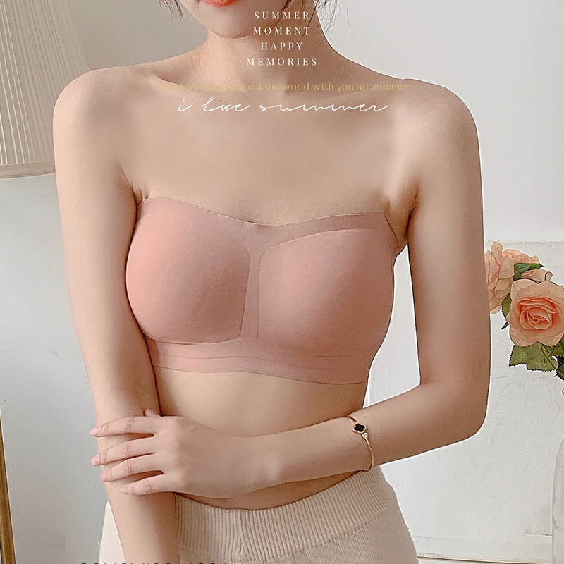(200-80) detachable shoulder strap wiping chest anti-slip coalless underwear No steel ring No marks full cup bra wrap chest