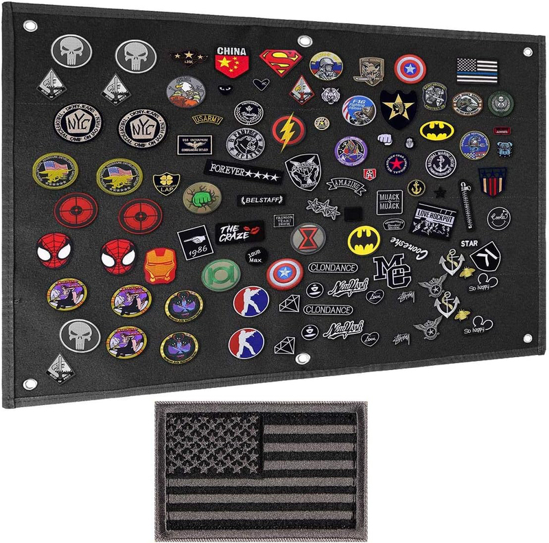 Hot-Selling Velcro Badge Storage Display Cloth Poster Tactical Armband Organizer Medal Wall-Mounted Storage Rack with Ring