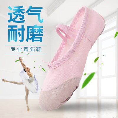Children's dance shoes Women's soft-soled kindergarten practice shoes Girls Chinese dance examination Pink cat paw girl dance shoes