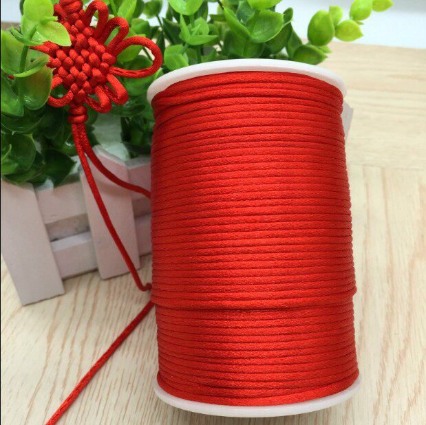 Golden braided thread red rope pendant homemade braided thick Chinese knot rope material braided bracelet yellow hand rope red rope