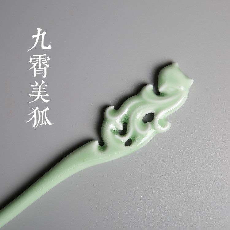 Package more hair mail Chinese wind ceramic gifts green glaze hair clasp antique dish hair ornaments ceramic jewelry classical send people to send