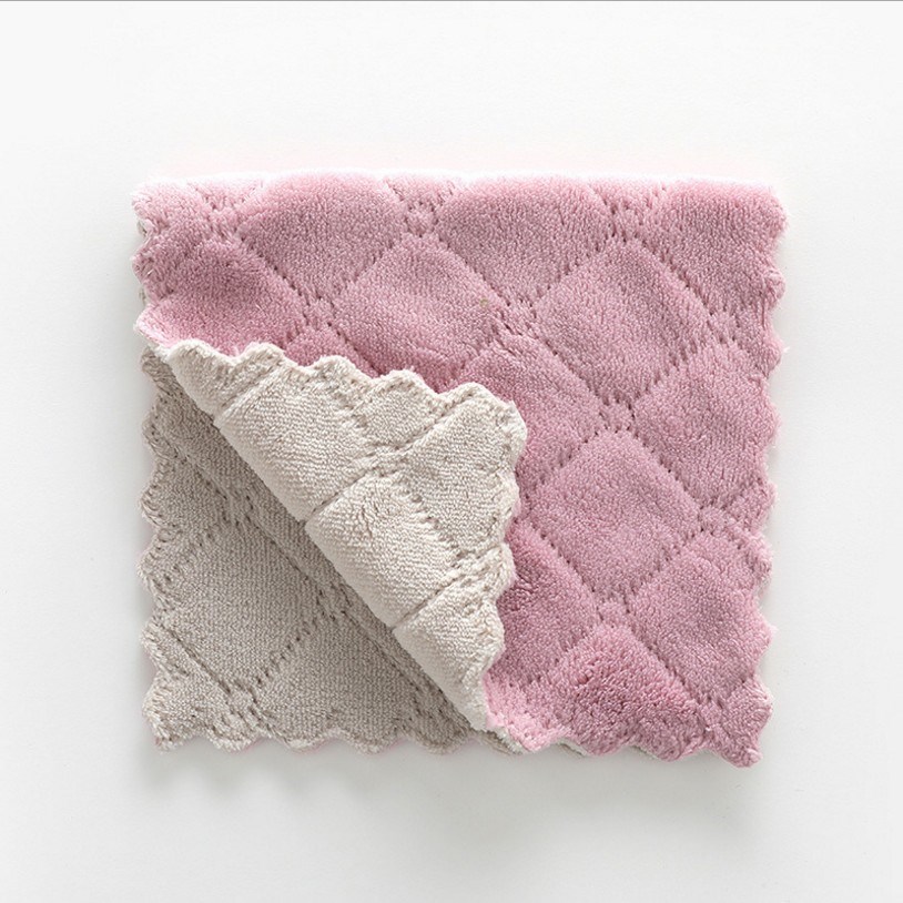 Gray Purplehousework Cleaning cloth two-sided water uptake Dishcloth thickening No hair loss Oil free Dish towel kitchen Washing cloth Wipe the tablecloth
