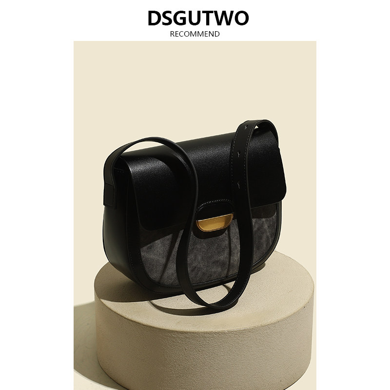 AJ MECICA Package Women's Texture Genuine Leather Parquet Saddle Bag Woman Inclined Cross Small Crowddesign Retro Pet Backpack-Taobao