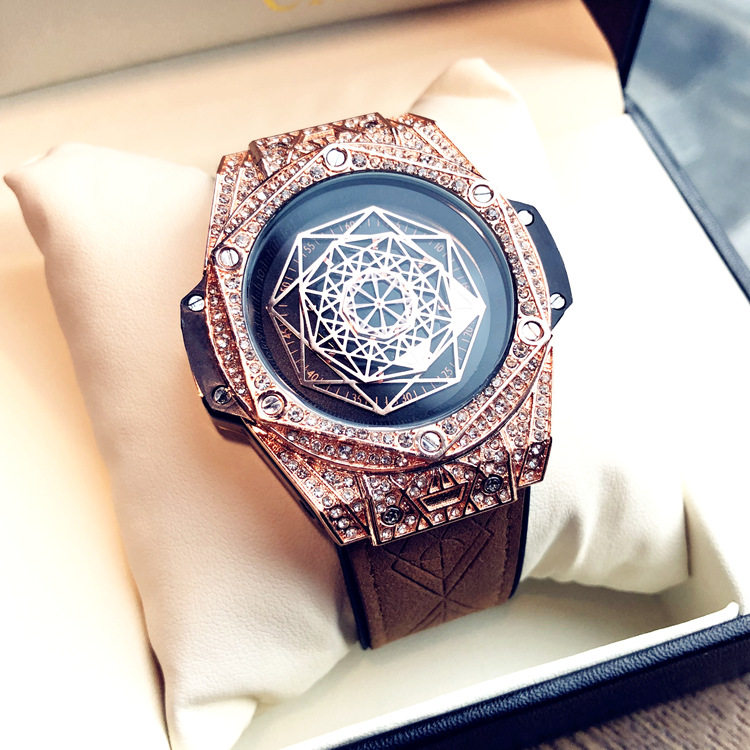 Net red with the same tattoo watch men's big dial student trend waterproof new concept men's personality fashion men's watch