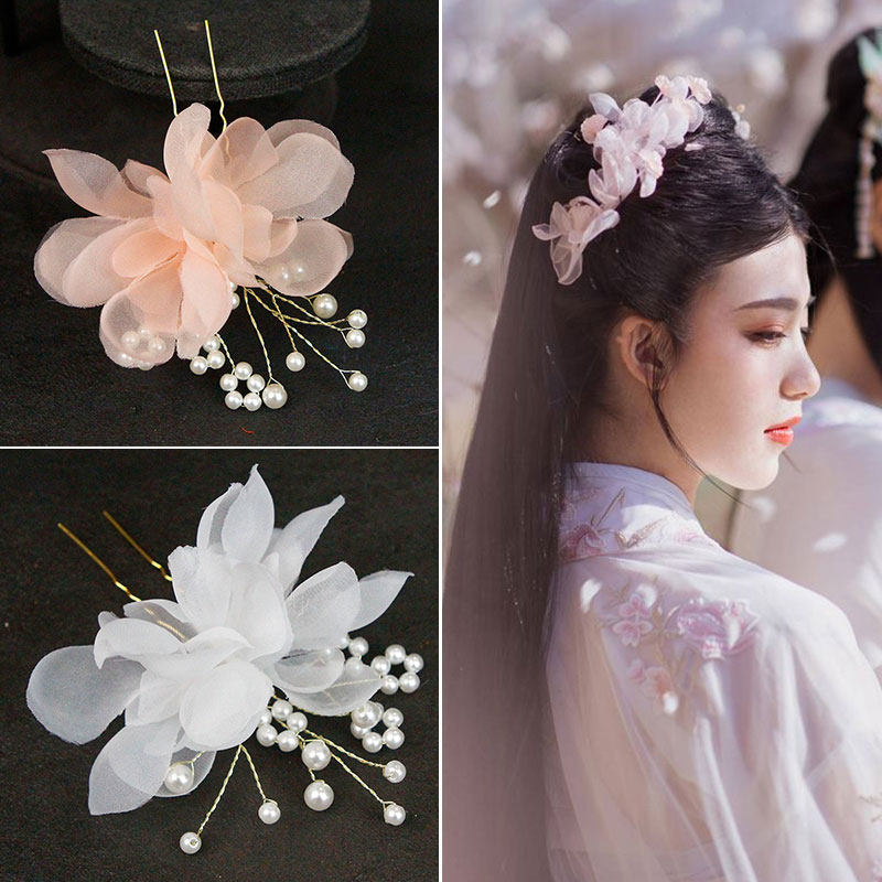Photo gallery Write a real performance styling head floral ornament ancient dress with beauty wedding hair accessories Gufeng Hanfu Jacket Hairpin Hairpin Accessories