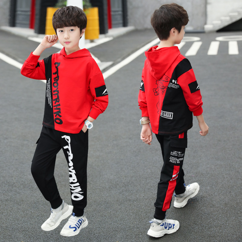 Children's suits boys' spring suits 2022 new boy Western style two-piece suits for big boys Korean version thick cotton T spring and autumn models