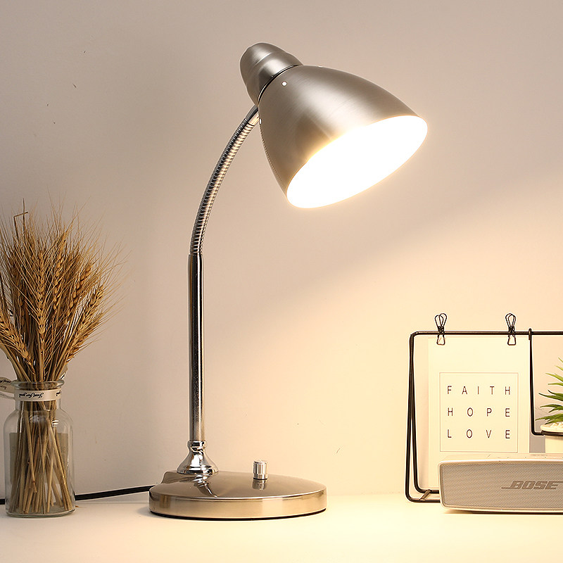 American retro office eye protection desk lamp metal highlight warm color plug-in e27 screw yellow light hotel work lamp