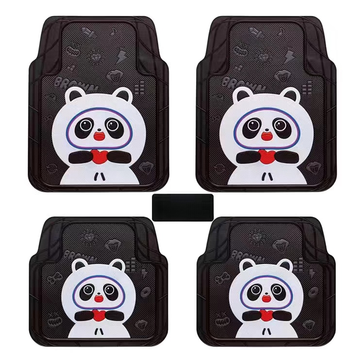 Female car general foot pad easy to clean wear resistant and anti-slip front discharge latex rubber cute cartoon pad