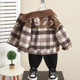 Boys' velvet thickened woolen coat 2025 winter new children's fur integrated autumn and winter baby cotton clothes