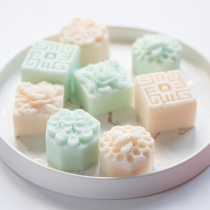 Love Soap Square Four Lime Flower Pastry Handmade Soap Silicone Mold DIY Soap Silicone Molded Soap About 55g