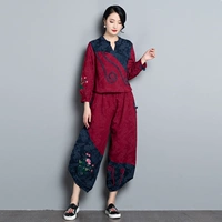 Xuân 2018 và cotton mới và các yếu tố Trung Quốc phong cách dân tộc Jacquard thêu thường xuyên cho mẹ trung niên các kiểu áo voan đẹp