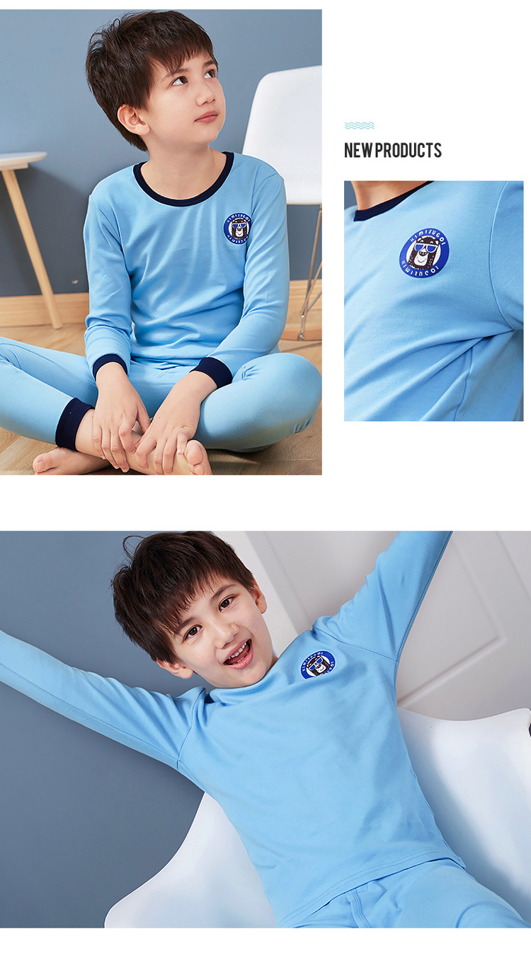Đồ lót bé trai lớn 12-15 tuổi Đồ ngủ bé trai mùa thu cotton mùa xuân trẻ em phù hợp với mùa thu 2018 thời trang trẻ em nam