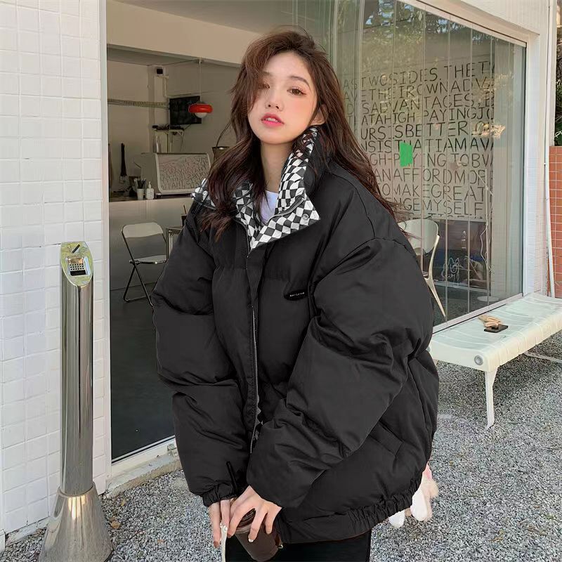 New Winter down Cotton Jacket for Women, Bf Style, Loose Fit, Stand Collar, Short Cotton Coat, Korean Style, Thickened Puffer Jacket, Plus Size New Winter down Cotton Jacket for Women, Bf Style, Loose Fit, Stand Collar, Short Cotton Coat, Korean Style, Thickened Puffer Jacket, Plus Size