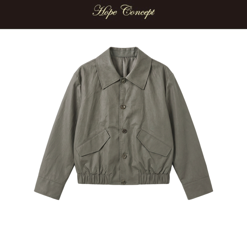 Hopeconcept Minimalist Soft Light Cotton Lightweight Lapel Silhouette Old Money Relaxed Jacket # Ss06200