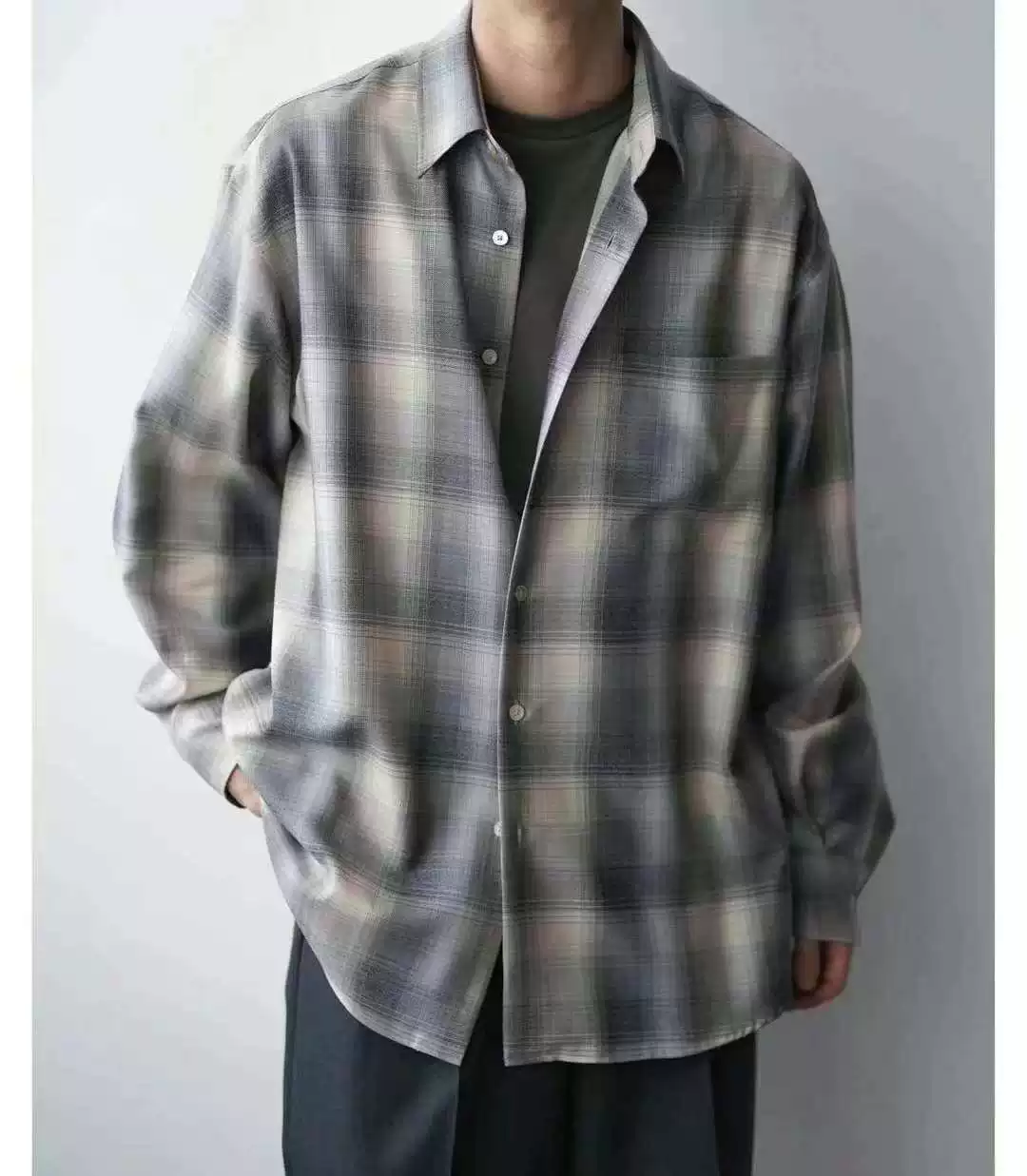 訂購Auralee SUPER LIGHT WOOL CHECK SHIRT羊毛格子襯衫24AW-淘寶