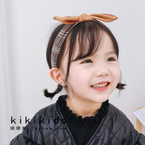 Childrens hair band Korean temperament parent-child headband Girl Plaid headband tide baby Princess cute bow headgear