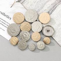 Water corrugated metal round button coat jacket blazer button gold silver hand stitched button for men and women top buckle