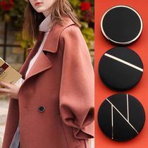Metal button coat blazer mens and womens clothes high-end fashion wild big black Round Top Button Button Button