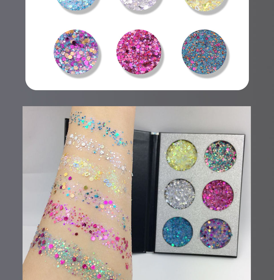 Nàng tiên cá liti long lanh bột gel bóng mắt trẻ em giai đoạn Latin trang điểm sequin miễn phí keo mặt bảng mắt odbo