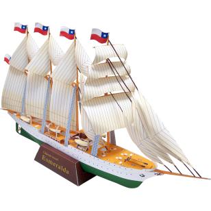 Thuyền buồm Esmeralda giấy thủ công DIY mô hình giao thông vận tải biển máy tính để bàn hiên trang trí giấy thủ công - Mô hình giấy mô hình gấp giấy 3d	