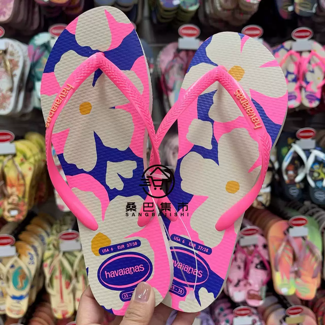 [Новая коллекция Havaianas Havana Slim женские шлепки с цветочным принтом противоскользящие резиновые балетки]