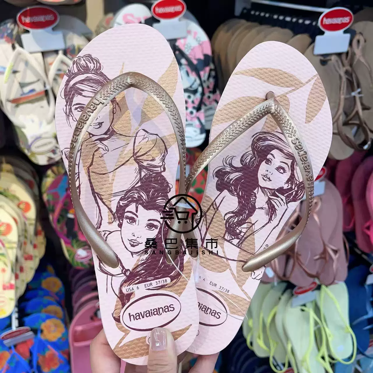 [Новая коллекция Havaianas Havana Slim женские шлепки с цветочным принтом противоскользящие резиновые балетки]