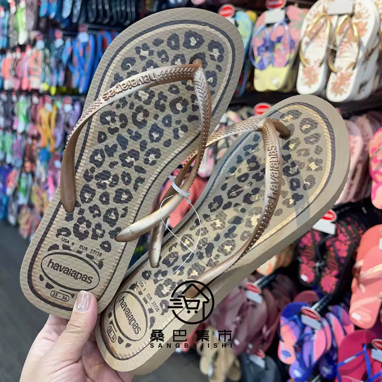 [Новая коллекция Havaianas Havana Slim женские шлепки с цветочным принтом противоскользящие резиновые балетки]