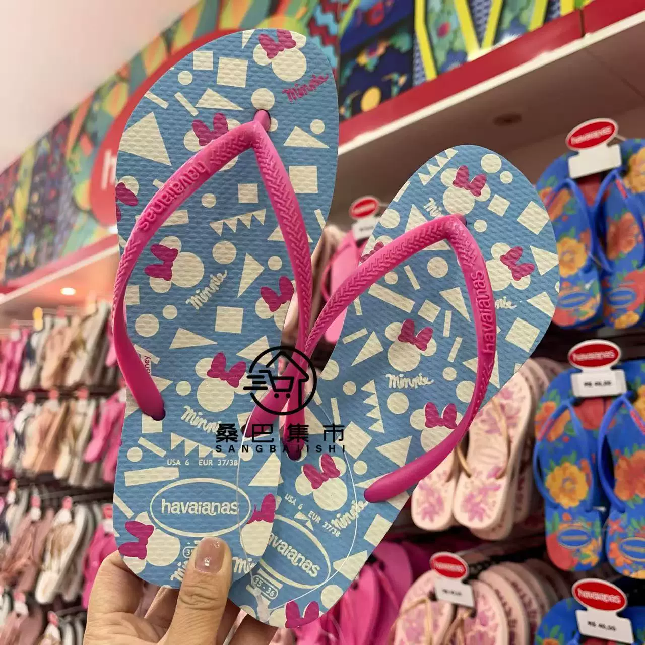 [Новая коллекция Havaianas Havana Slim женские шлепки с цветочным принтом противоскользящие резиновые балетки]