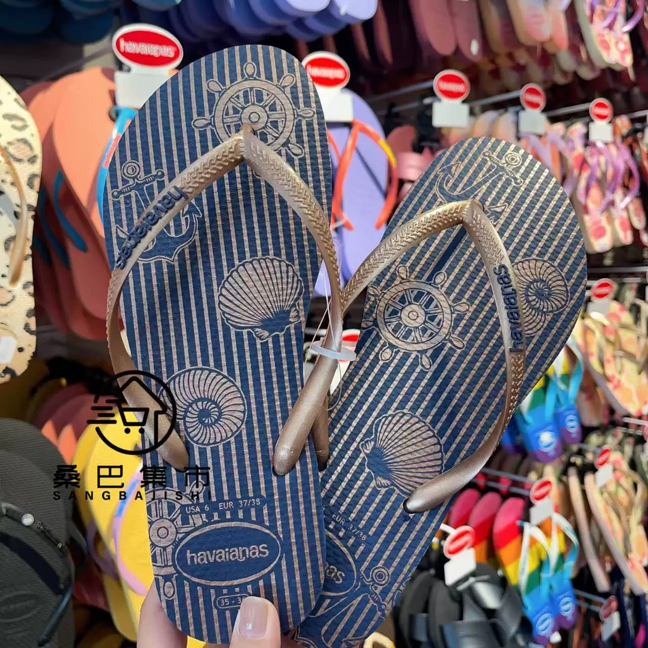 [Новая коллекция Havaianas Havana Slim женские шлепки с цветочным принтом противоскользящие резиновые балетки]