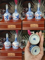 Snuff pot of the antique Collection Late Qing National Green Flower Gled Red Firewood Kiln all Hand Ris