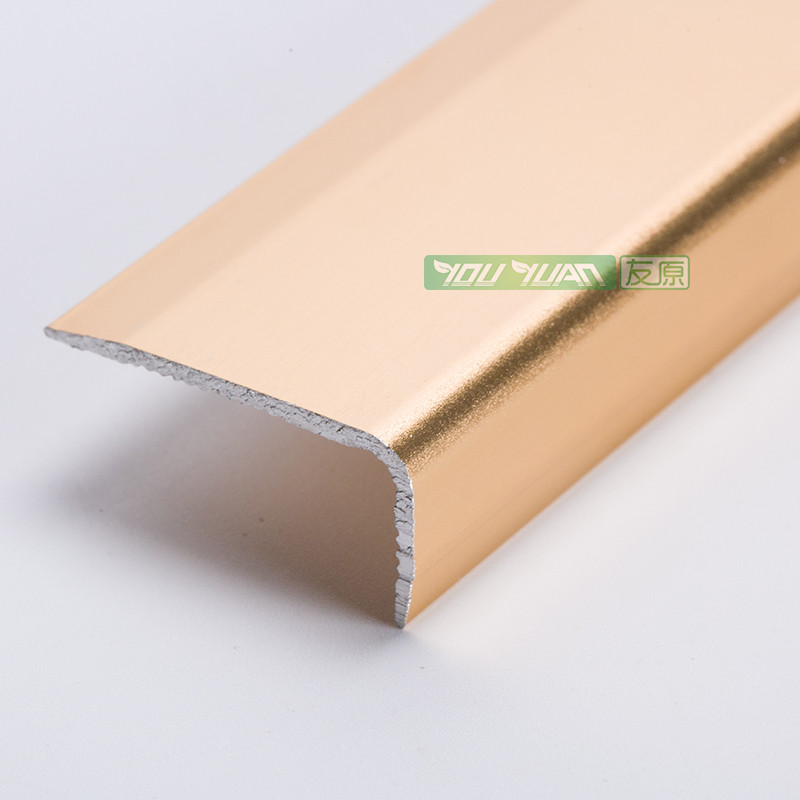 L-shaped titanium aluminum alloy wood floor right-angle jetting edge strip wardrobe jetting edge strip 7-shaped door sill jetting strip