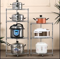 Kitchen Shelve Wall Corner Landing Sector Rack Corner Multifunction Metal Layer Rack Triangle Containing shelf pan rack