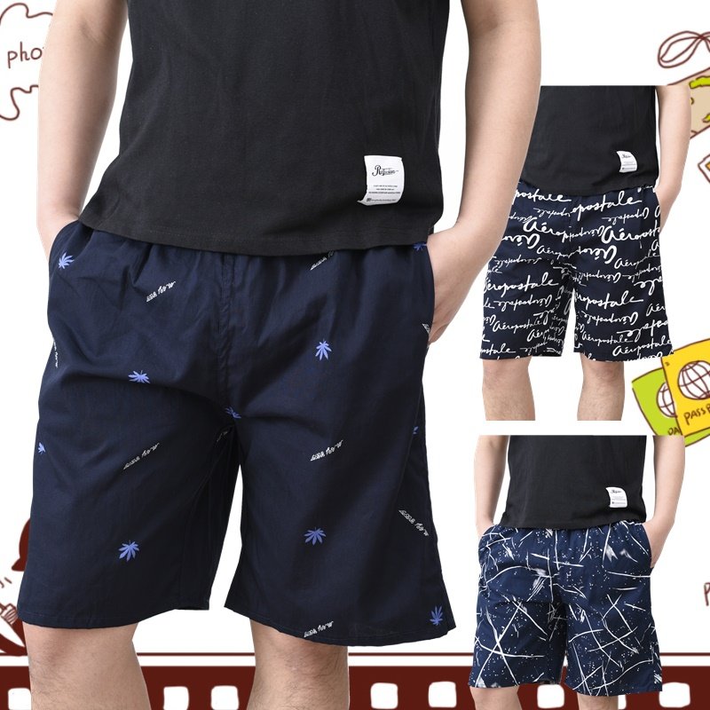 Total Cotton Men Casual Home Sleeping Pants Loose Sleeping Casual Shorts Pure Cotton 50% Summer Shorts Summer Beach Pants