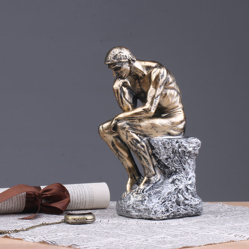 Eurostyle Figure Sculptural Contemplats Creative Craftsmanship Adornment of the Contemers Bookcase Wine Cabinet Retro Pendulum