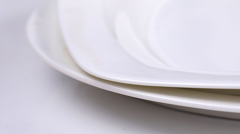 Number 12 inch fish ipads porcelain dish of household oval white steamed fish plates rectangular jingdezhen Chinese microwave oven