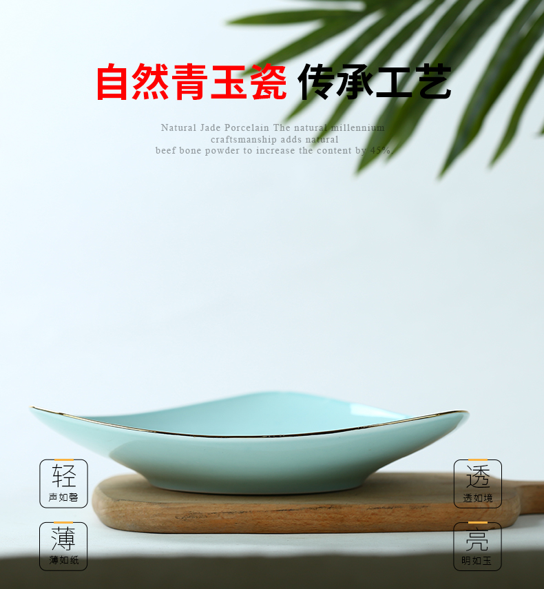 Jingdezhen ceramic plate suit creative triangular plate celadon deep dish up phnom penh ipads porcelain dish dish dish dish dish of household