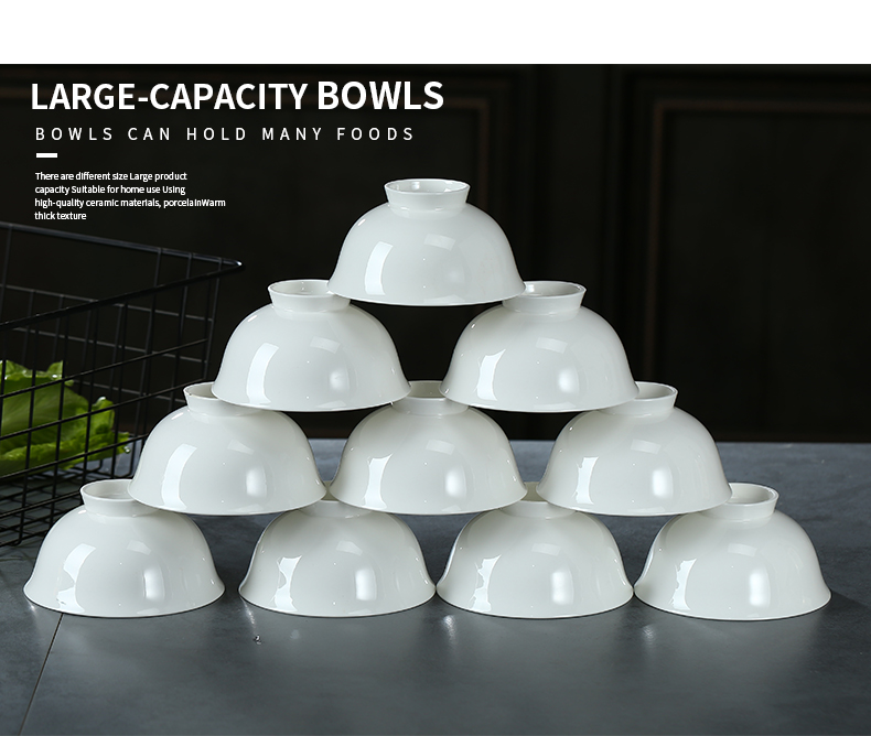 Jingdezhen ceramic bowl with creative high pure white rainbow such as bowl bowl of soup bowl eat bowl ipads porcelain rice bowls