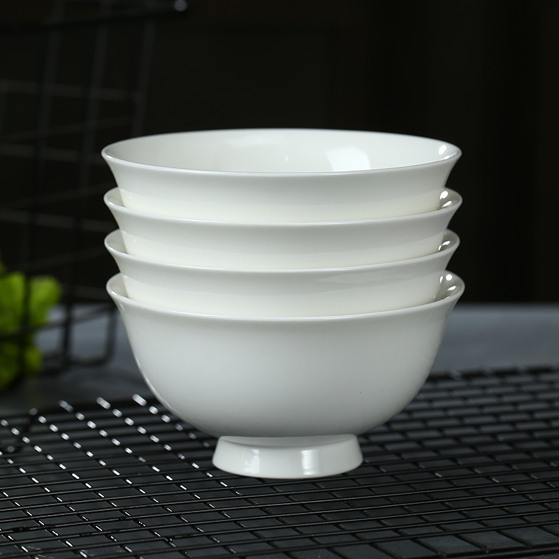 Jingdezhen ceramic bowl with creative high pure white rainbow such as bowl bowl of soup bowl eat bowl ipads porcelain rice bowls