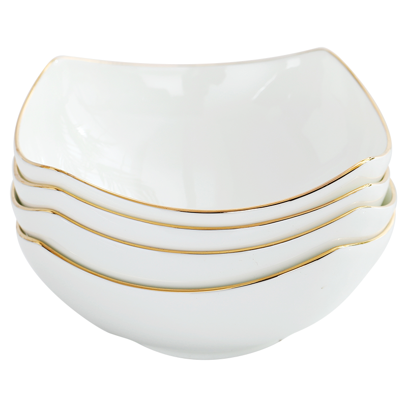 Ipads China rainbow such as bowl bowl Jin Bianfang creative fruit salad bowl bowl bowl bowl domestic large - sized ceramic bowl for breakfast