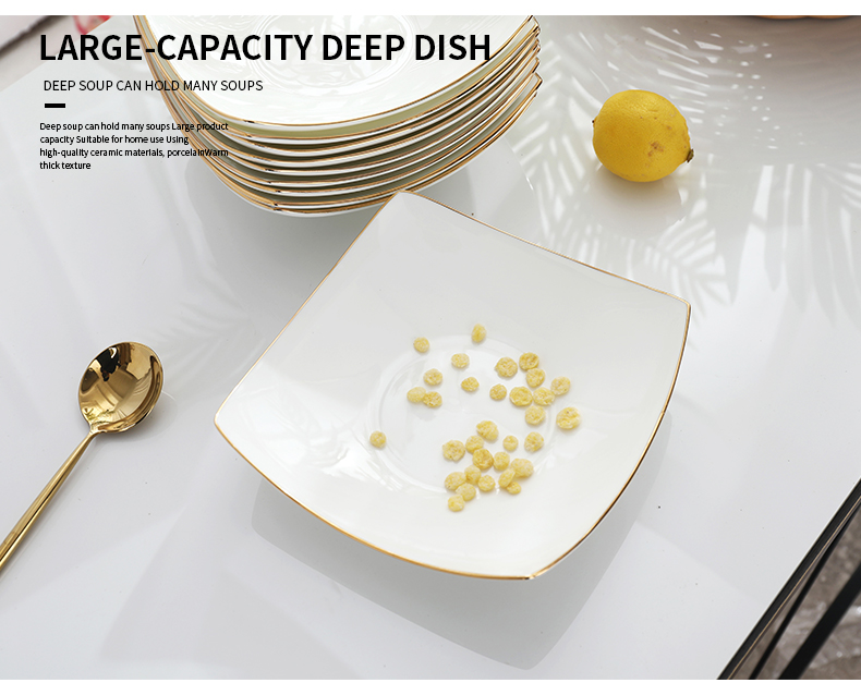 Ceramic plate combination suit household Japanese creativity network red plate quadrate dish dish soup plate deep dish ipads porcelain plate