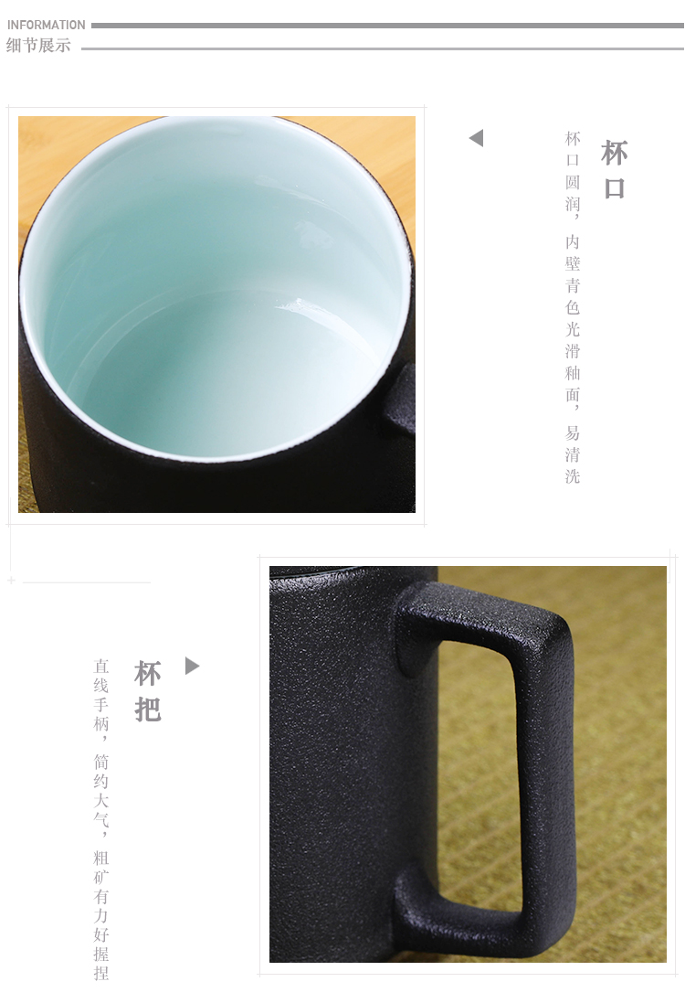 Jingdezhen tea cups high - capacity mugs ceramic filter tea cups with cover glass office home for tea