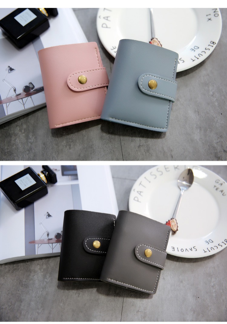 Ví ngắn của phụ nữ khóa hai lần nhỏ nhỏ tươi nhỏ đơn giản retro học ví mini cá tính hoang dã mỏng ví bape