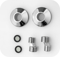 Faucet accessories Copper angled s-joint interface Stainless steel decorative cover Curved foot thermostatic shower faucet